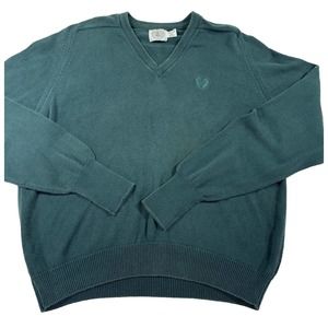 Cape Isle Knitters V Neck Size XL Made In USA Vintage 100% Cotton